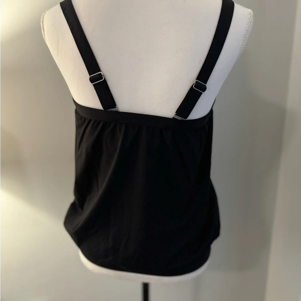 Lands End Tankini blouson Black Size 8 D